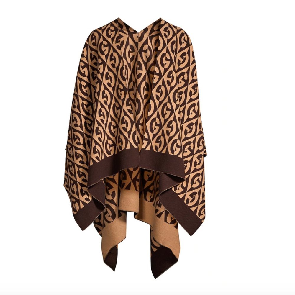 HOST PIC 🥳Gucci GG Rhombus Poncho In Brown